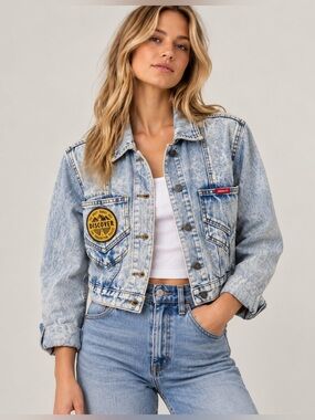 Vintage 90s Jordache Acid Wash Denim Jacket S Western Grunge Americana